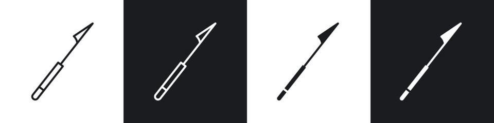Harpoon icon in thin outlined.