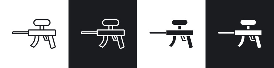 Paintball gun icon in thin outlined.