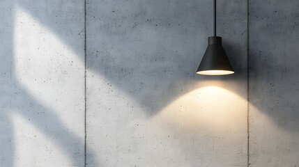 Minimalist Black Wall Sconce on a White Concrete Wall Bright White Light for a Modern and Bold Look