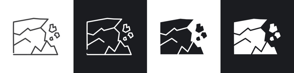 Cliff icon in thin outlined.