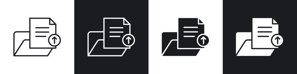 Upload file icon in thin outlined.