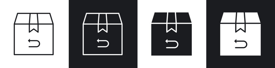 Return purchase icon in thin outlined.