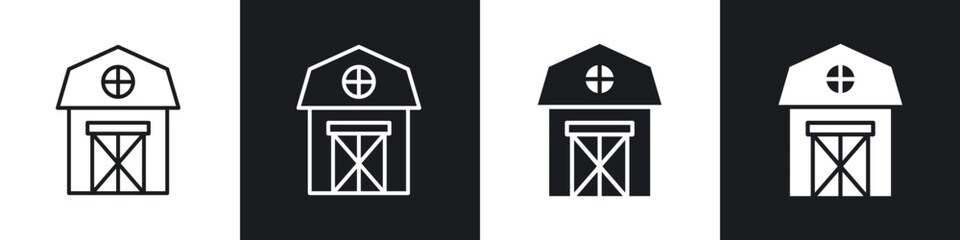 Barn icon in thin outlined.