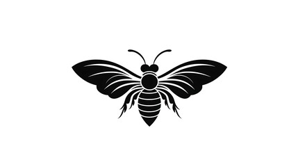 Obraz premium Simple Origami Bee Logo Design in Black and White