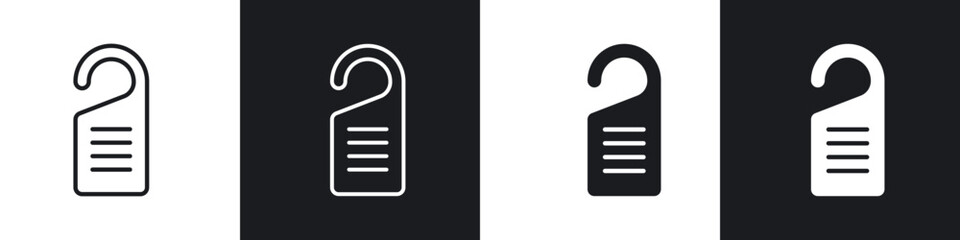 Door hanger icon in thin outlined.