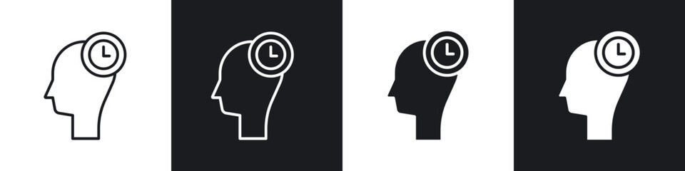 Patience icon in thin outlined.