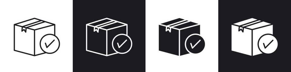 Order receive icon in thin outlined.