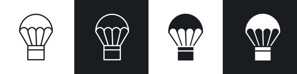 Parachute icon in thin outlined.