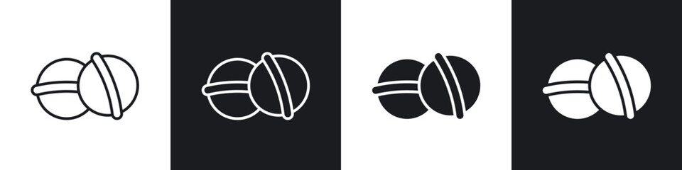 Bath salts bomb icon in thin outlined.