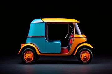 a small three wheeled tuk tuk with an electric powertrain the de