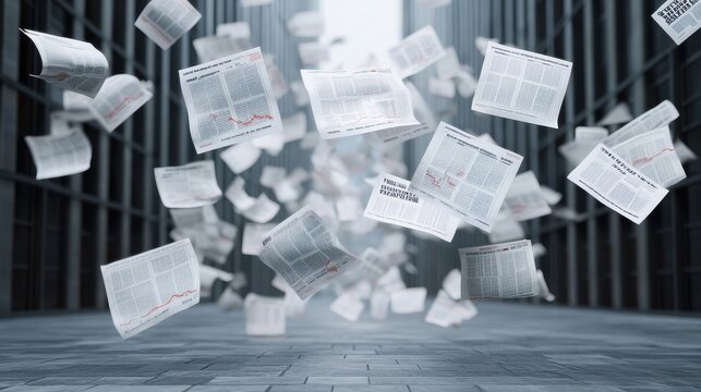 Floating Newspapers on Stock Market Trends