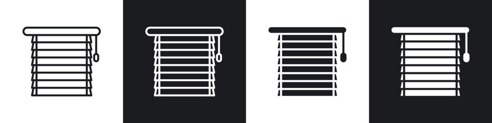 Blinds icon in thin outlined.