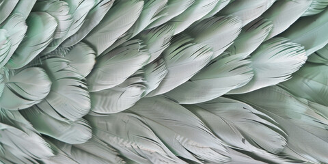 Obraz premium Pale green and silver feather background