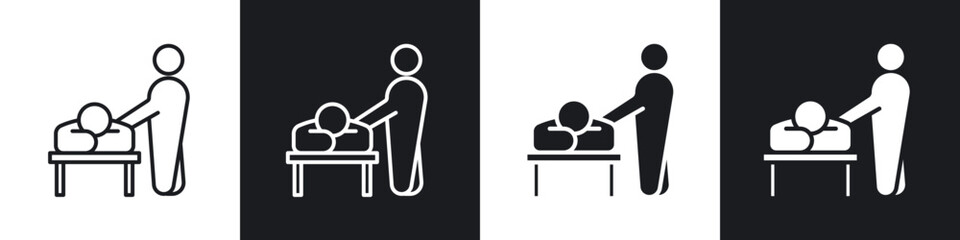 Fototapeta premium Massage icon in thin outlined.