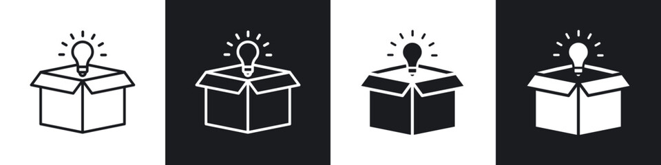 New product icon in thin outlined.