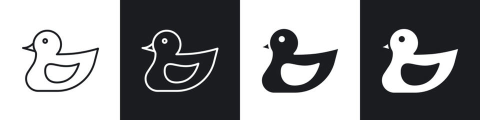 Duck icon in thin outlined.