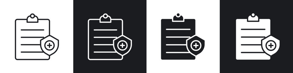 Medical record icon in thin outlined.