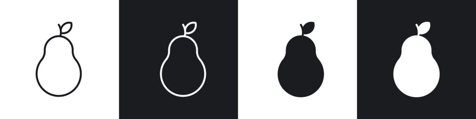 Pear icon in thin outlined.