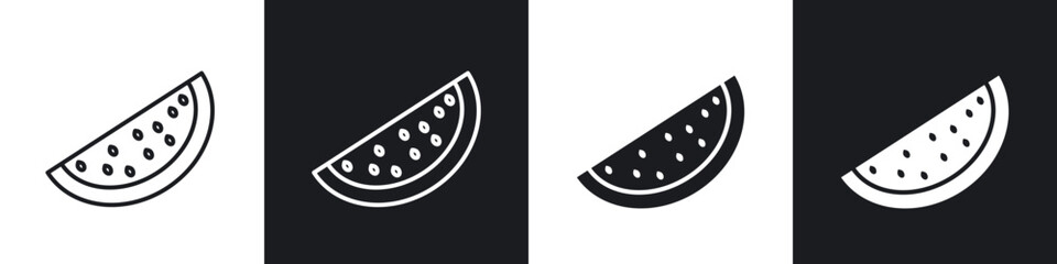 Watermelon icon in thin outlined.