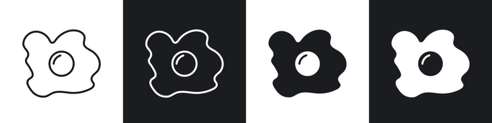 Omelet icon in thin outlined.