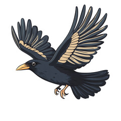Flying Crow Illustration
