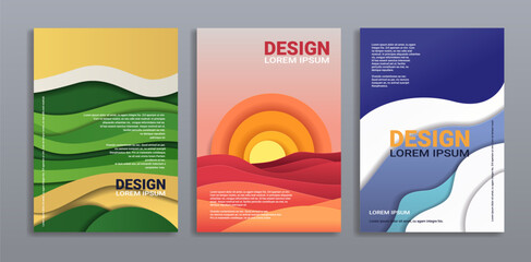 Poster Template with Abstract Wave Design for advertising and corporate branding. Bold colors with layered wave patterns and modern typography. A4 format for brochures flyers and presentations