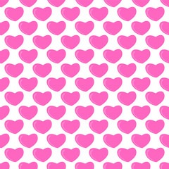 Pink heart seamless pattern on white background