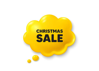 Christmas Sale tag. Comic speech bubble 3d icon. Special offer price sign. Advertising Discounts symbol. Christmas sale chat offer. Speech bubble comic banner. Discount balloon. Vector