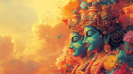 Vibrant Onam Celebration Poster, showcasing traditional festivities, floral designs, and joyful cultural elements in bright colors