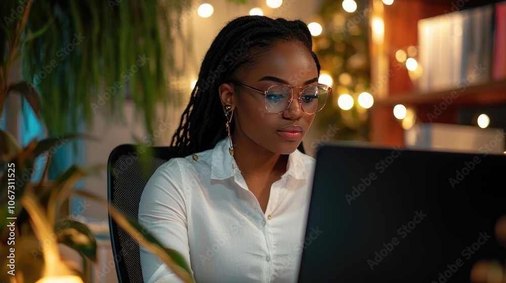 Poster HR coordinator managing employee files and databases on a computer.
