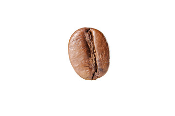 Single coffee bean on a white background