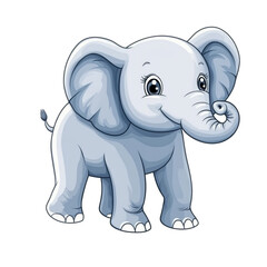 Obraz premium Cute Baby Elephant Cartoon Illustration