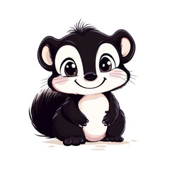 Fototapeta premium Cute Cartoon Skunk Illustration