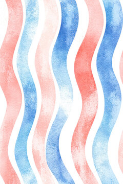 Vertical Wavy beach print, curly grunge paint lines, watercolor stripes pattern.