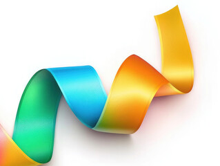 Rainbow Ribbon on White Surface