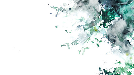 Naklejka premium Green and gold spots on a white background. Watercolor illustration. 