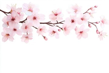 Springtime cherry blossom branch with blank area for text, nature placeholder, delicate beauty