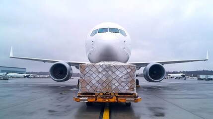 Cargo plane loading process, air freight logistics, global distribution