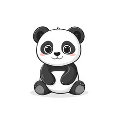 Adorable Panda Bear Illustration