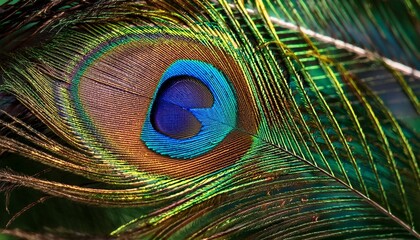 Fototapeta premium Closeup of a peacock feather