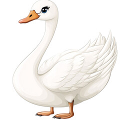 Obraz premium Cute White Swan Illustration