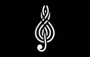 Obraz premium G Key and Music Notes Logo