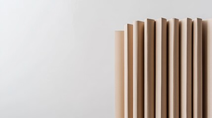 Obraz premium Vertical blinds in eco-friendly packaging, isolated on a white background, showcasing a sleek and minimalist package design.