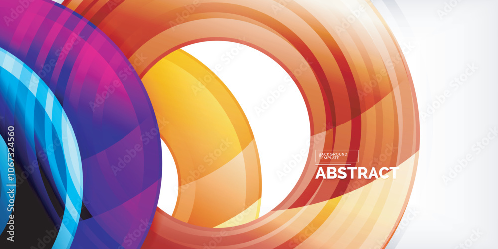Aufkleber bright colorful circles with light effects. abstract background