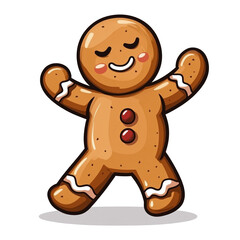 Obraz premium Cheerful Gingerbread Man