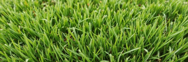 Obraz premium Vibrant green golf course grass close up texture details, recreation