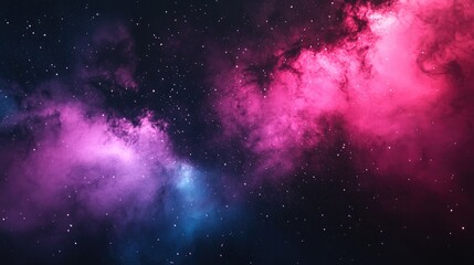 Obraz premium 3D Rendering of Colorful Nebula in Deep Space, Galaxy with Stars and Cosmic Dust Illuminated, Pink, Purple, and Blue Light