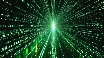 Obraz premium matrix code programming green person simulation 