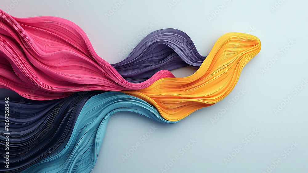 Leinwandbilder vibrant abstract background with flowing, colorful waves creating dynamic and fluid design. composit