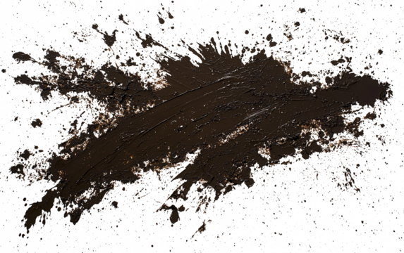 Isolated Mud Splash on Transparent Background, Realistic Dirty Splatter Effect for Design, Perfect for Digital Art, Advertising, and Grunge Textures, High-Resolution Detail, Generative AI